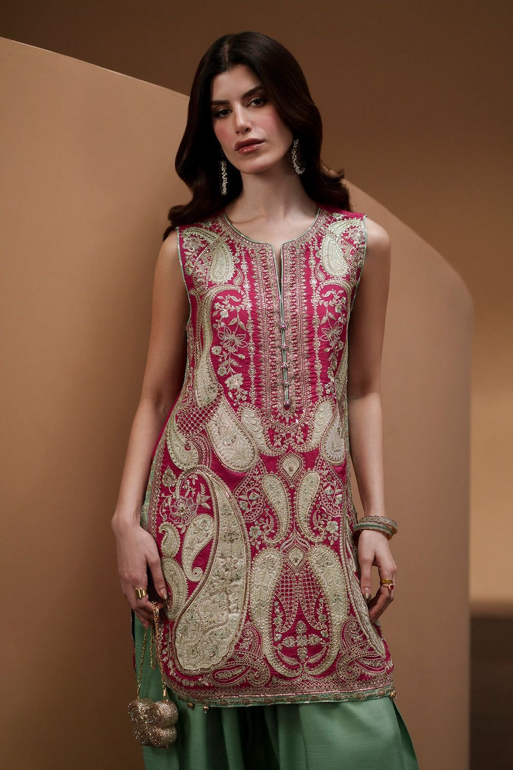 DIYA | ETHNIC | FESTIVE EMBROIDERD SILK UNSTICHED 3PC | U-U1753