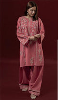 LINEN EMBROIDERD UNSTICHED 2PC (PINK)