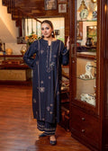 LINEN EMBROIDERD UNSTICHED 2pc (NEAVY BLU)