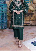 LINEN EMBROIDERD UNSTICHED 2PC (DARK GREEN)