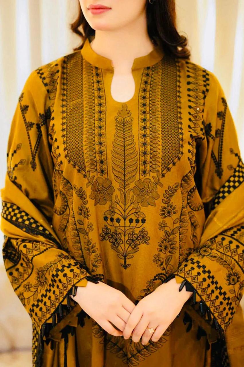 ASLING DHANAK EMBROIDERD UNSTICH 3pc (WA-175)