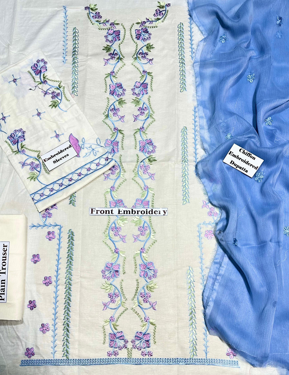 Heavy Embroidered Lawn 3pc