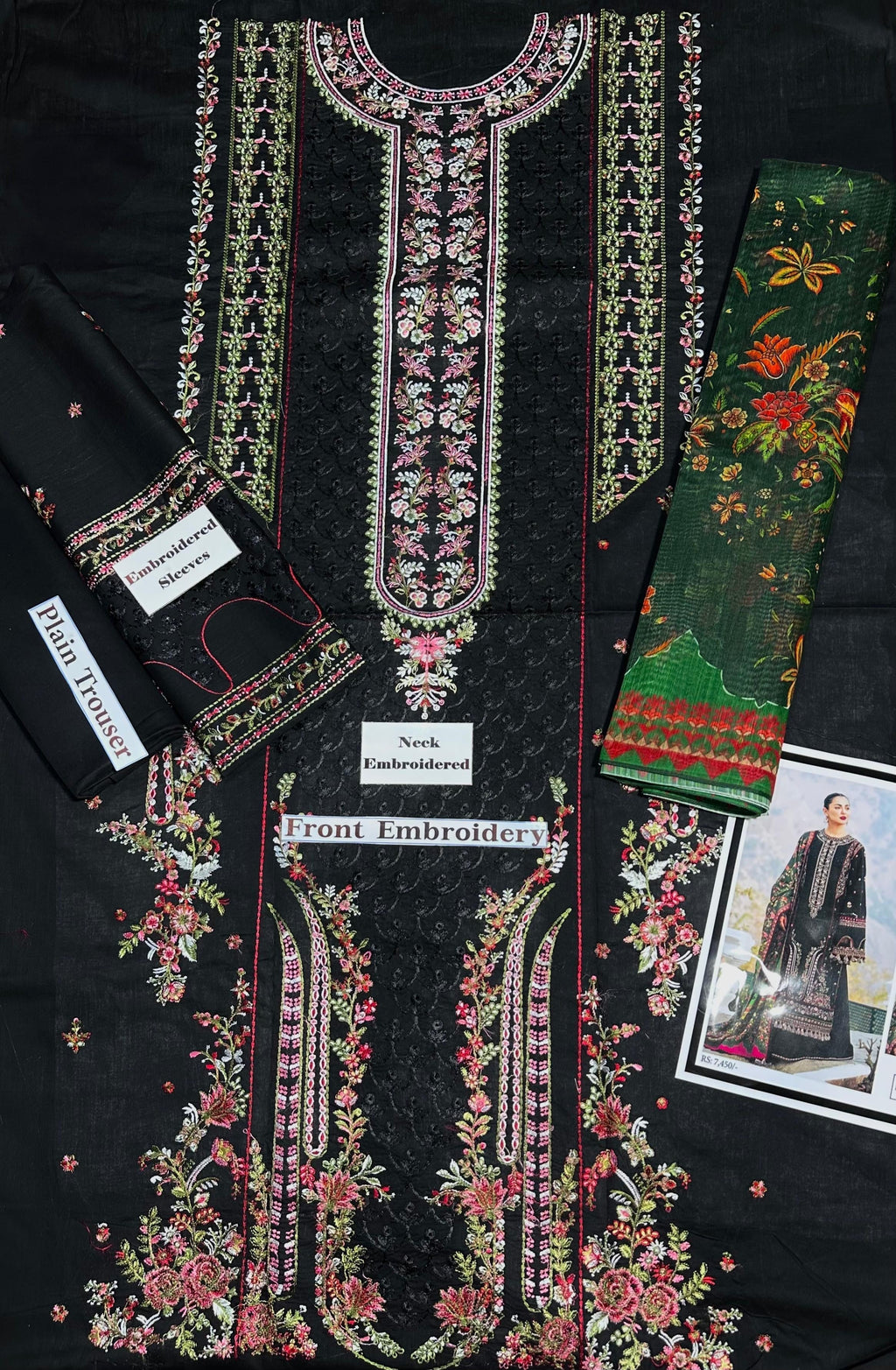Heavy Embroidered Lawn 3pc
