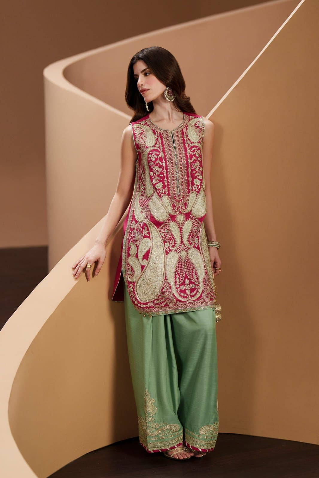 DIYA | ETHNIC | FESTIVE EMBROIDERD SILK UNSTICHED 3PC | U-U1753