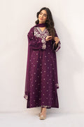 LINEN EMBROIDERD UNSTICHED 2PC (PURPAL)