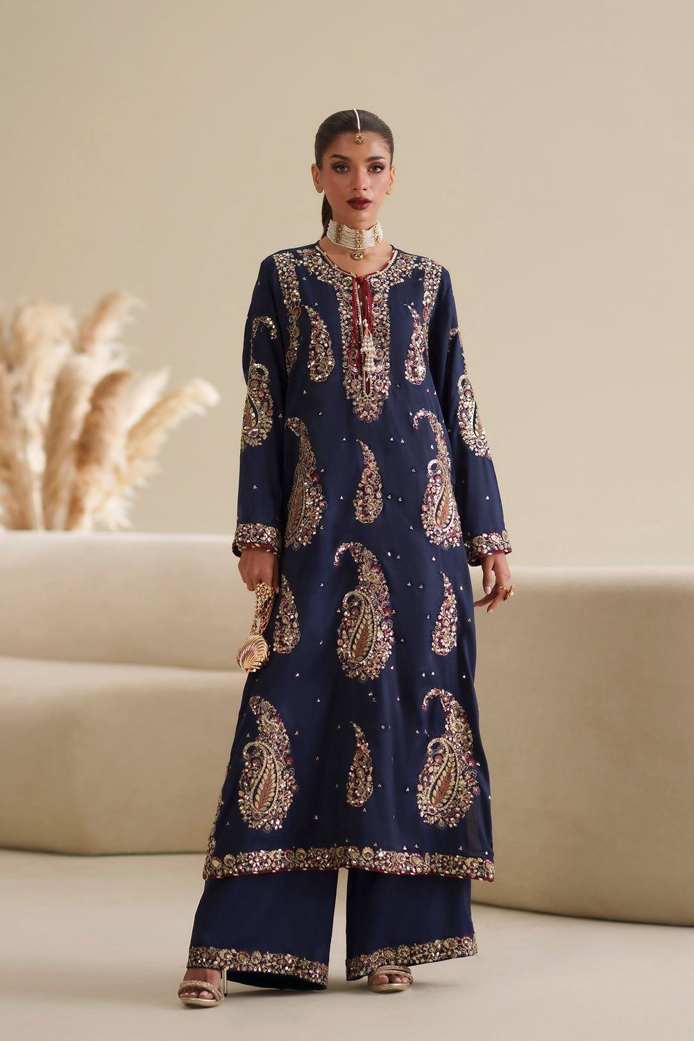 ETHNIC | FESTIVE SILK EMBROIDERD SILK 2PC | U-U4532