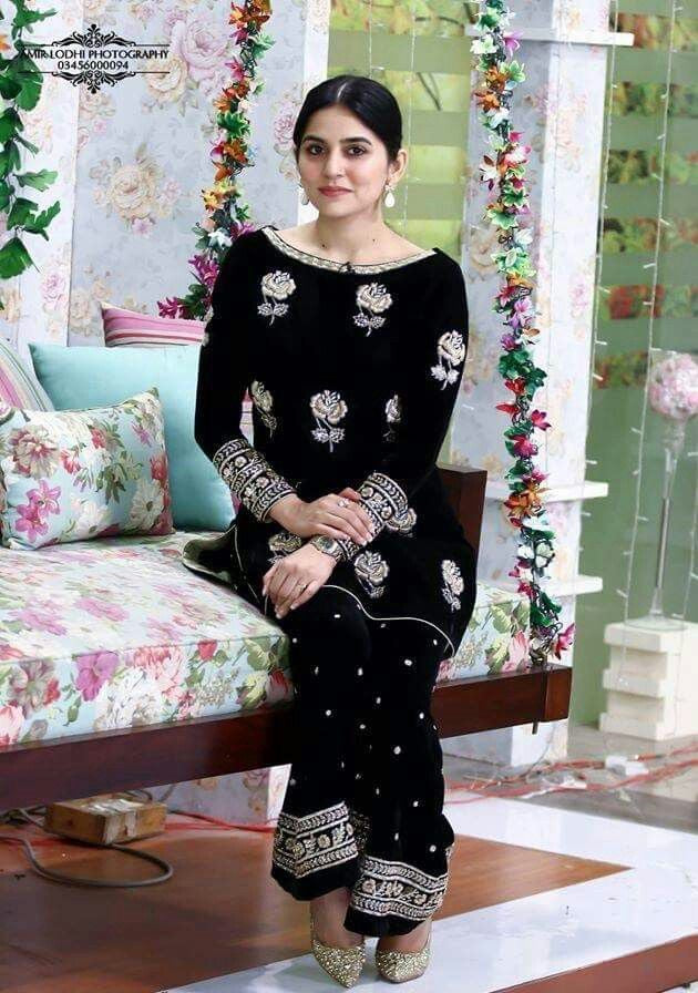 LINEN EMBROIDERD UNSTICHED 2PC (BLACK)