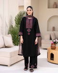 SIAH | ZIRWAH | EMBROIDERD DHANAK UNSTICHED 3PC (U.U490)