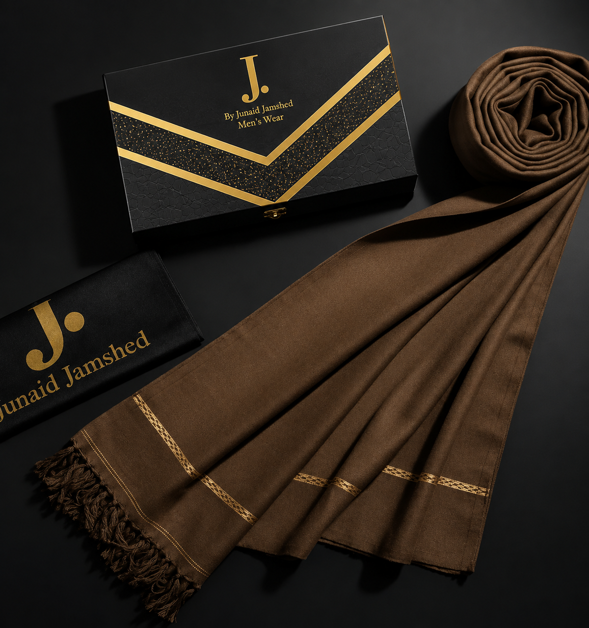 J. PREMIUM WHOOL SHAWL|U.U 570|BROWN
