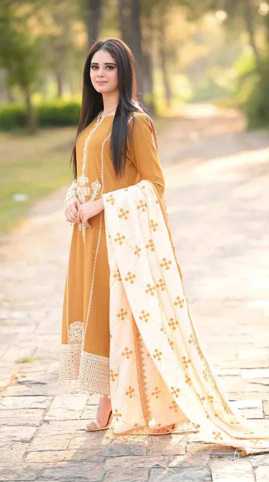 LIBAAS MOST DEMANDING ARTICAL DHANAK EMBROIDERD IS NOW AVAILABLE (WA-730)