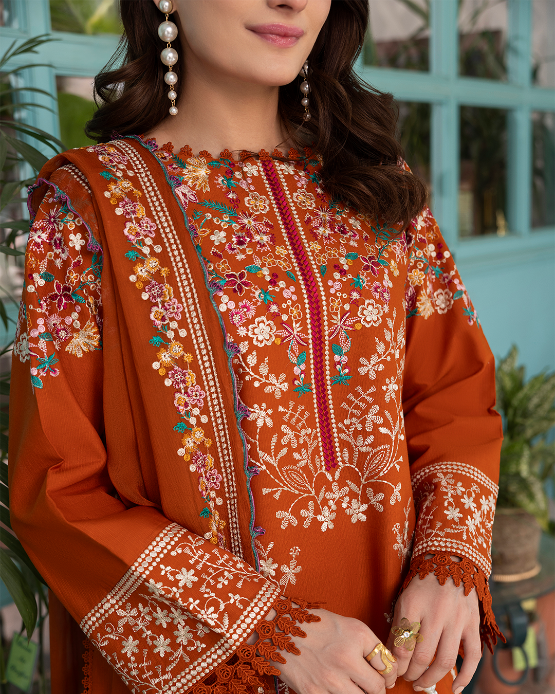NEW ARTICAL IN WINTER DHANAK EMBROIDERD UNSTICHED 3PC (U-U5470)