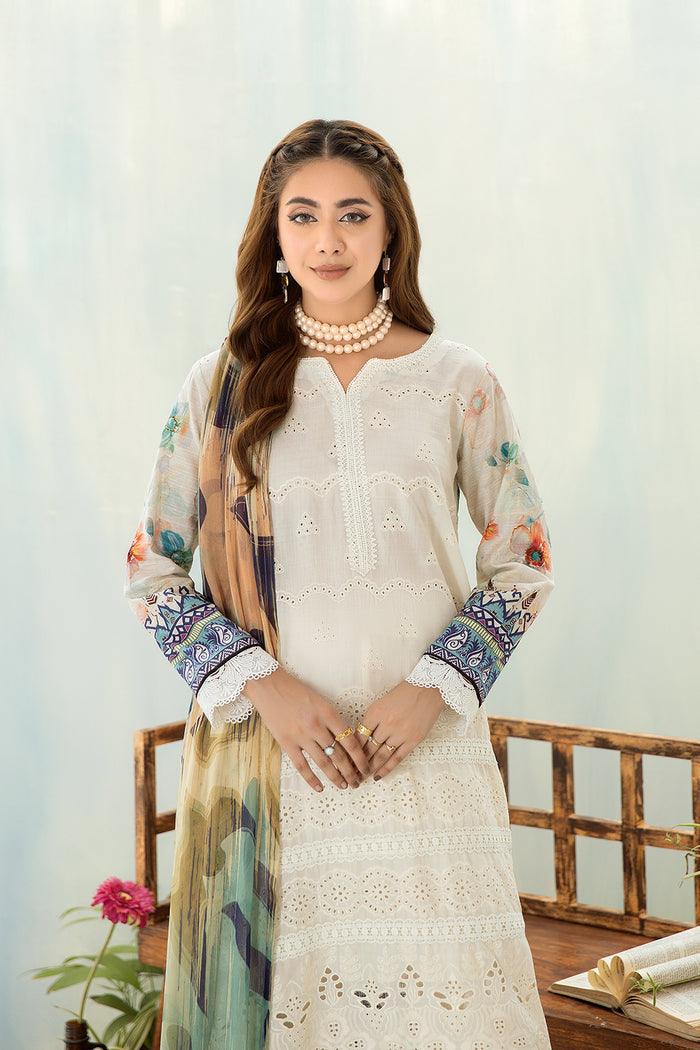 Heavy Embroidered Chikan Kari 3pc