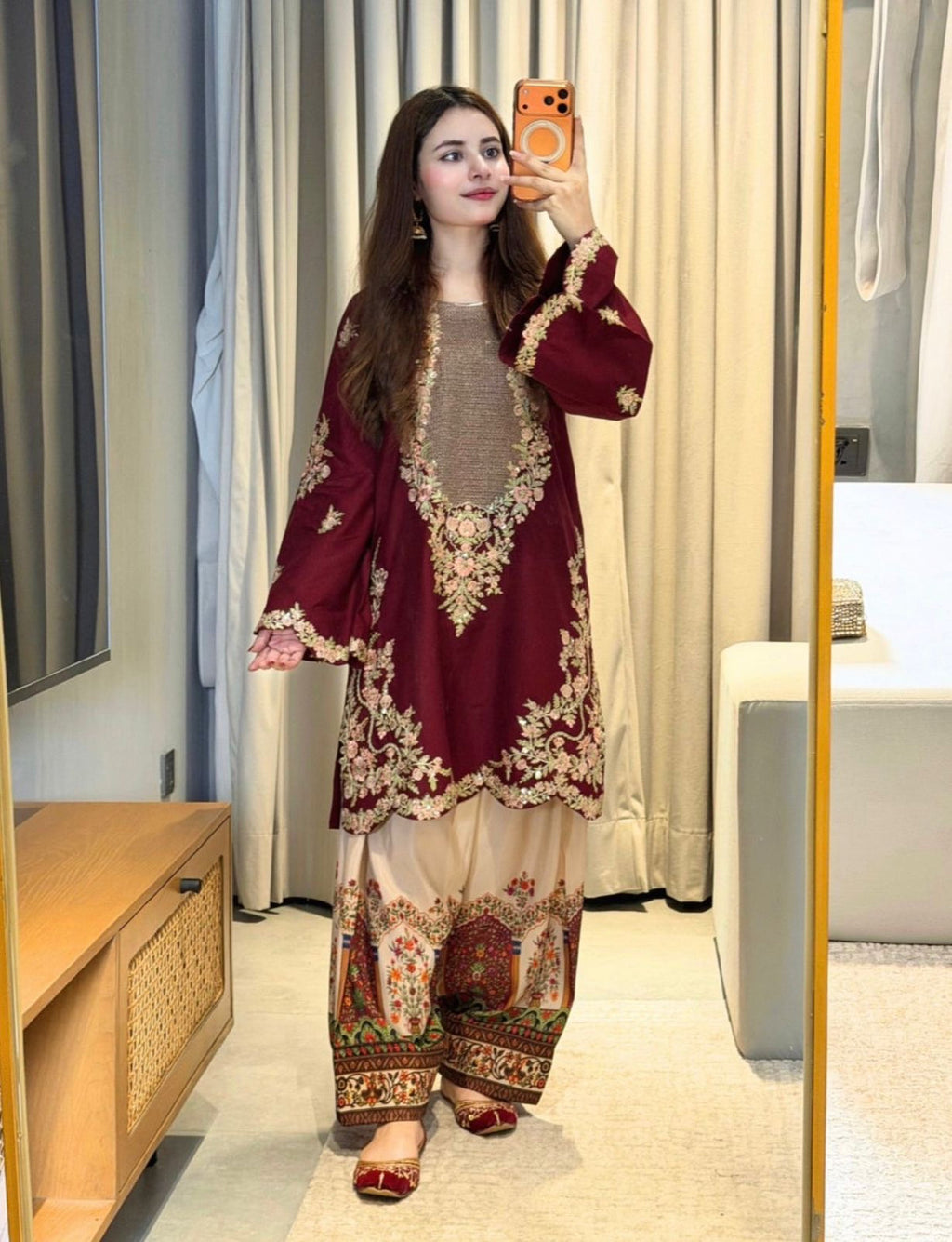 ETHNIC | FESTIVE EMBROIDERD SILK 2PC | U-U6790
