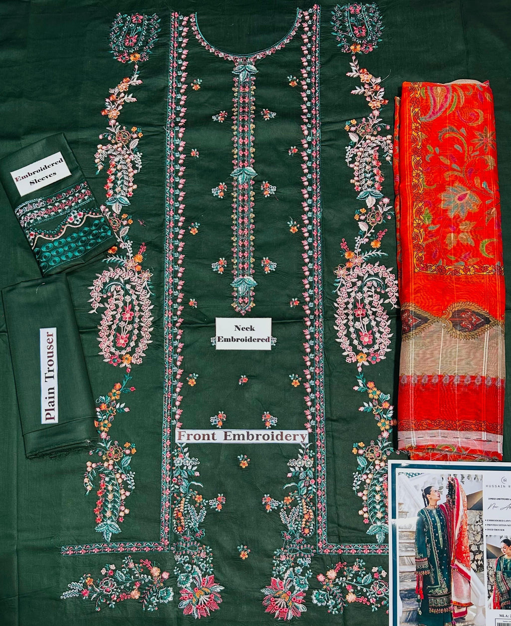 Heavy Embroidered Lawn 3pc