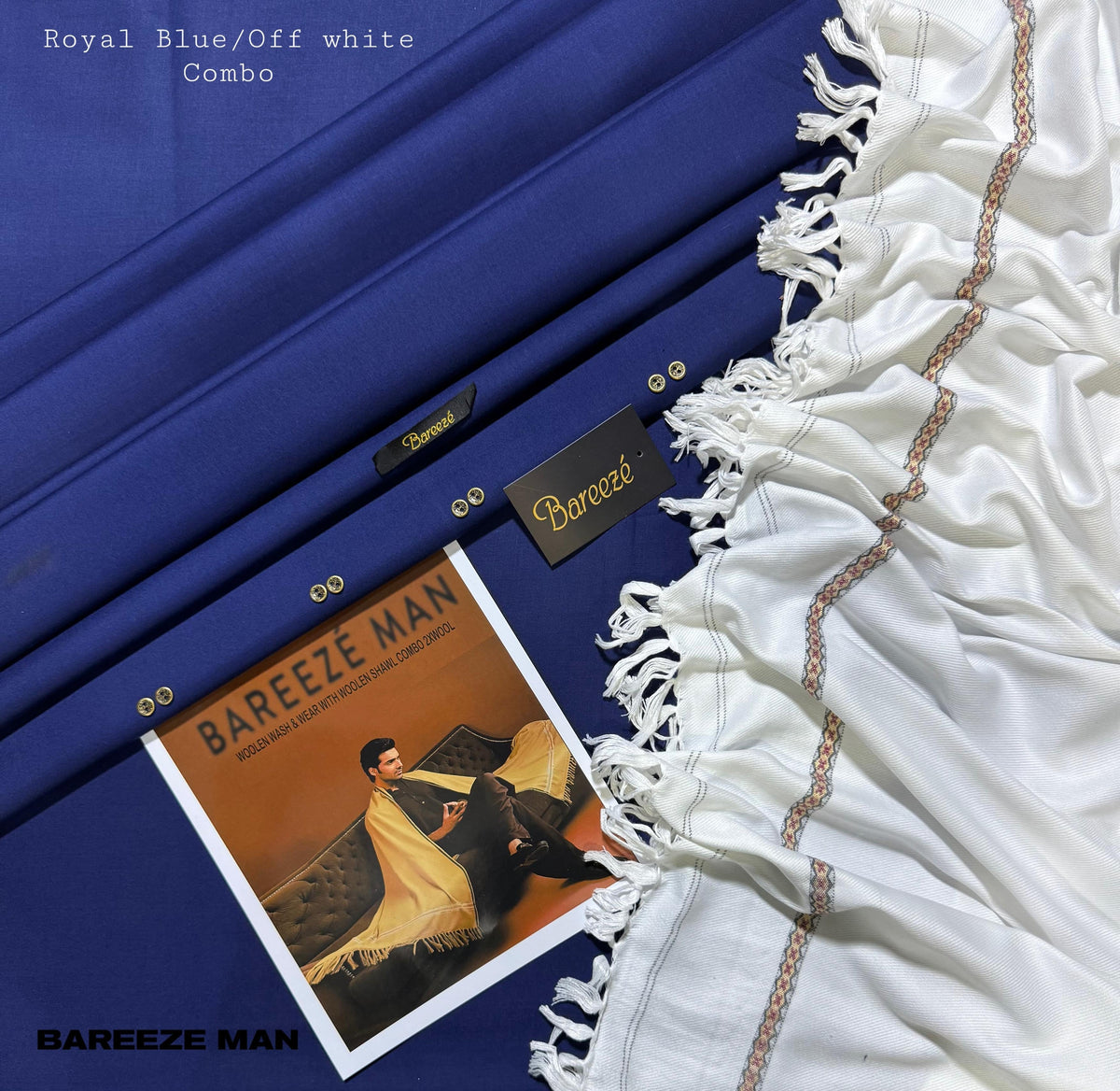 BAREEZE MAN WOOLEN PAIR WASH&WEAR (ROYEL BLU)