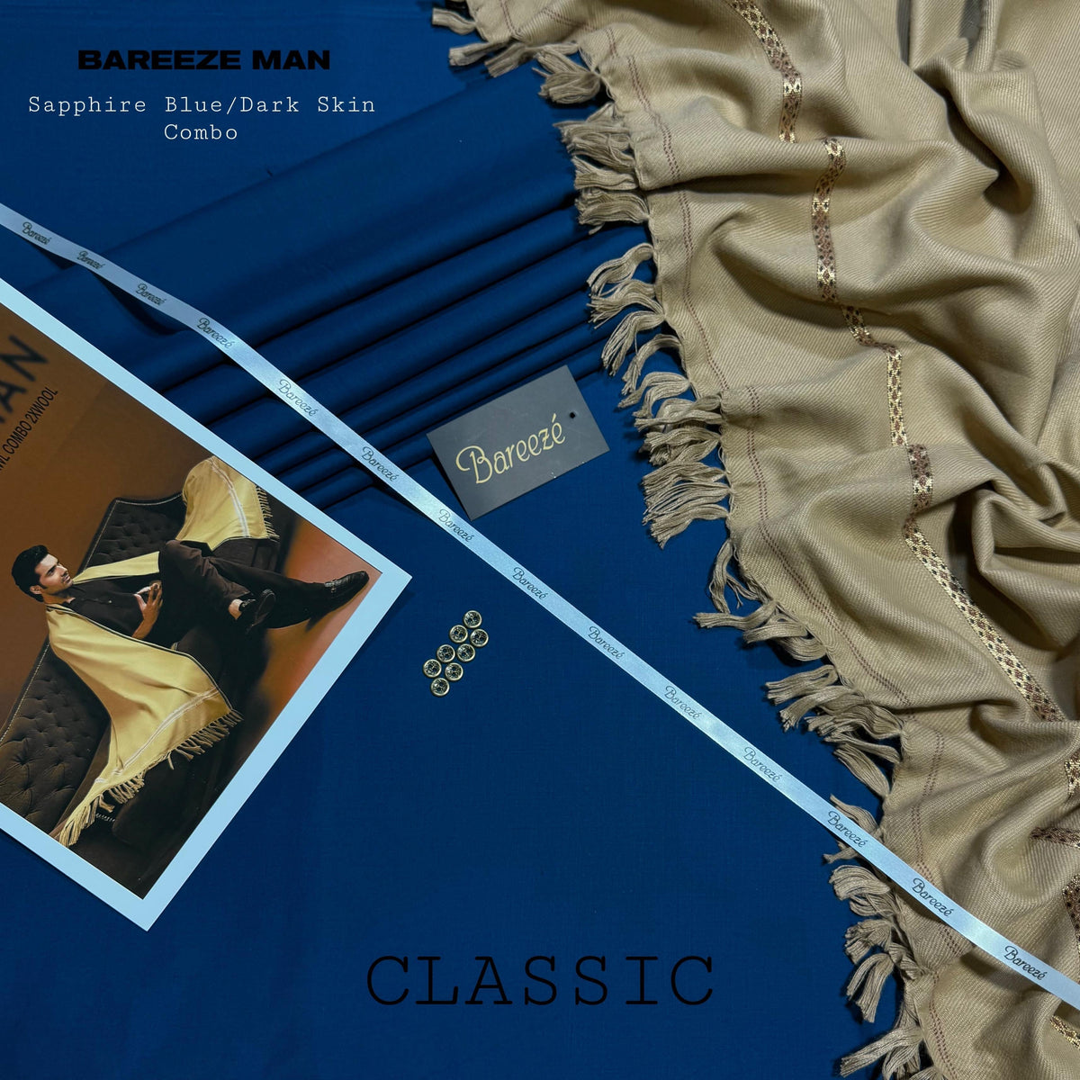 BAREEZE MAN WOOLKEN PAIR WASH&WEAR (SAPPAHIRE BLU)