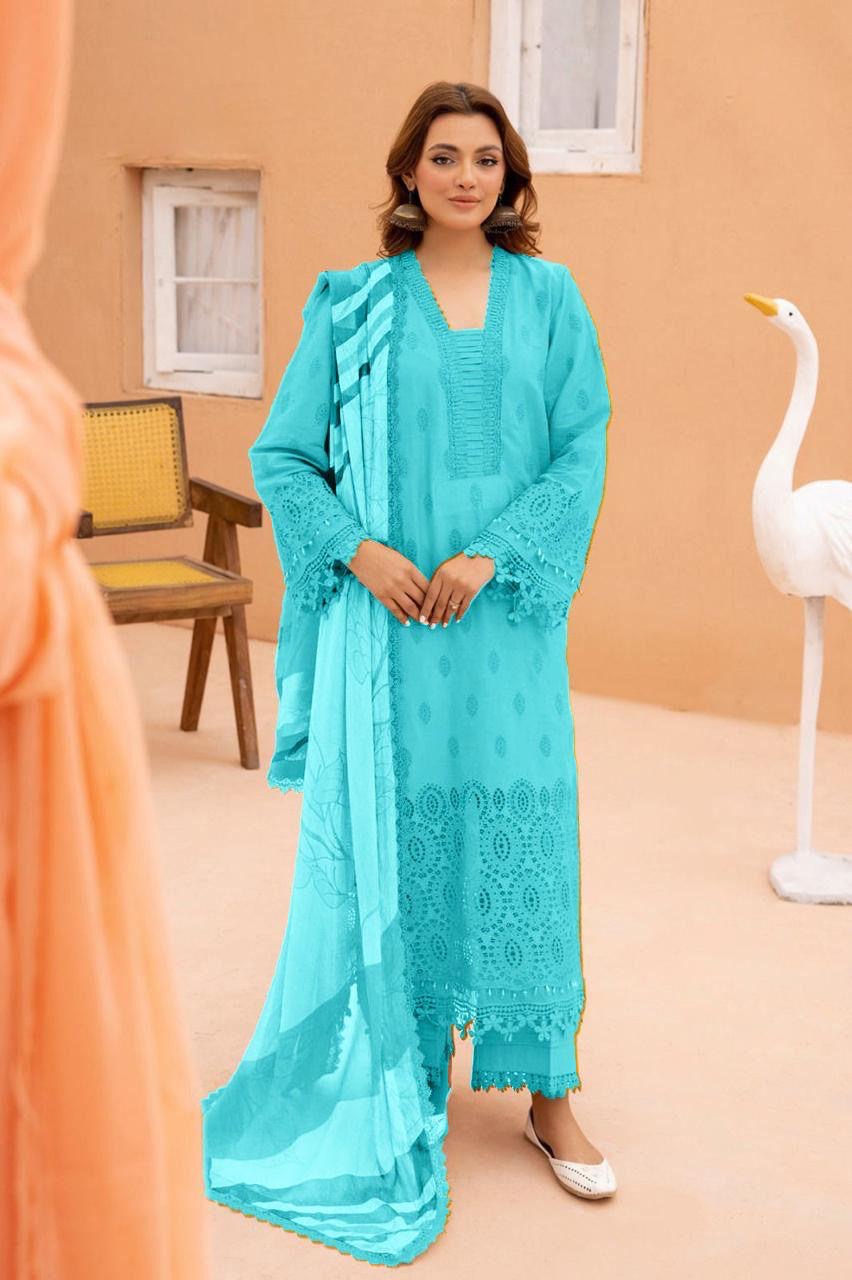 Heavy Embroidered Chikan Kari 3pc