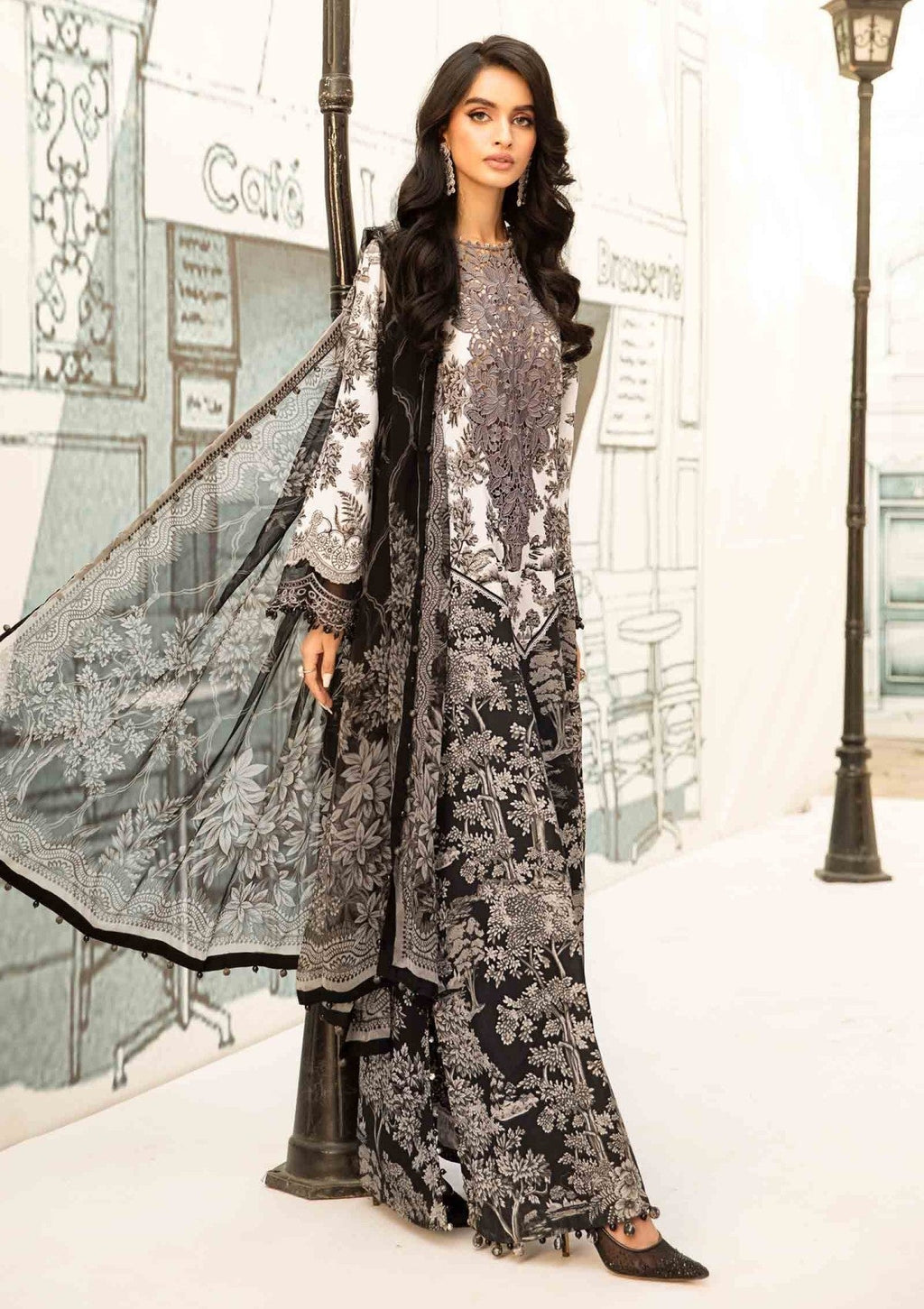 Maria B Swiss Lawn 3pc(6248)