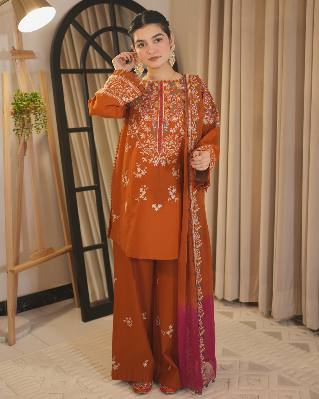 NEW ARTICAL IN WINTER DHANAK EMBROIDERD UNSTICHED 3PC (U-U5470)