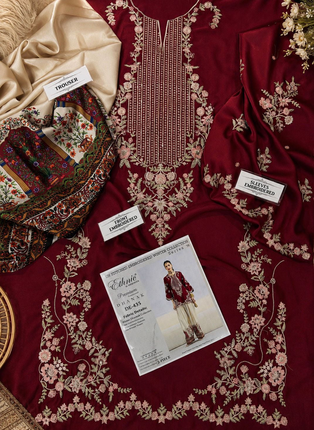 ETHNIC | FESTIVE EMBROIDERD SILK 2PC | U-U6790