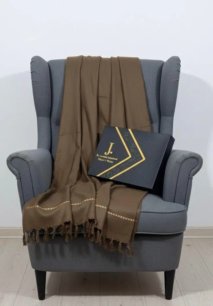 J. PREMIUM MEN,S’ SHAWL WITH J. BOX BROWN (WA-736)
