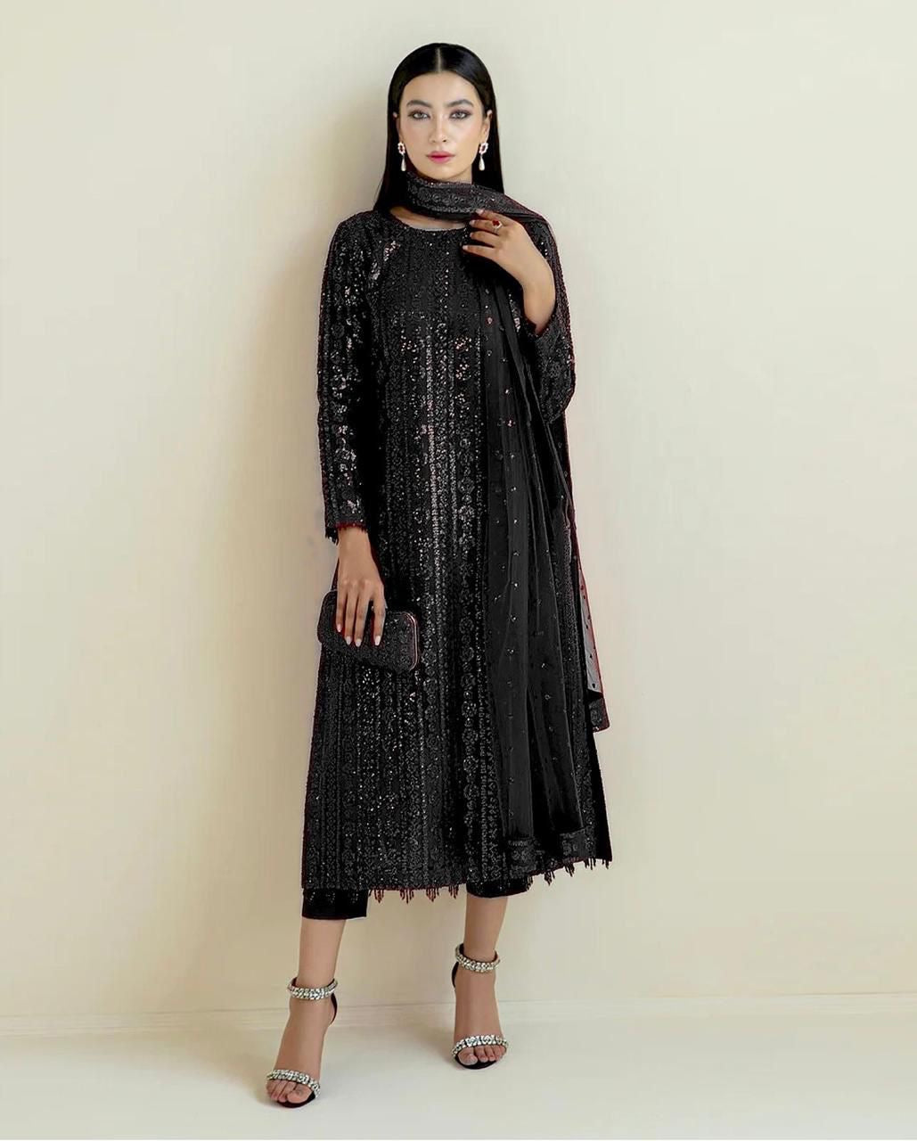 BAROQUE - PARTY WEAR DRESS UNSTICHED FORMAL WEAR (SL-385)