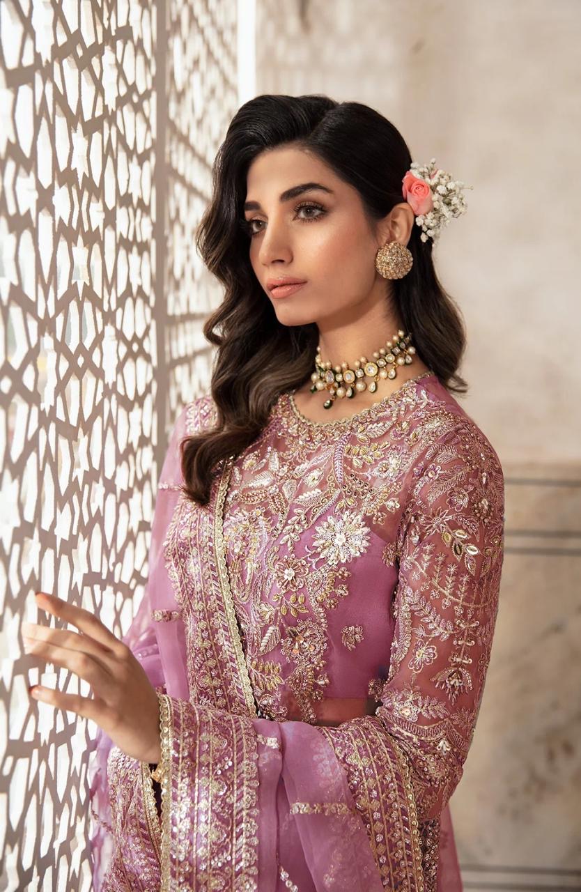 GUL-E-NARGIS - AFSANA- HEAVY EMBROIDERED ORGANZA UNSTICHED PARTY WEAR DRESS-(SL-359802)