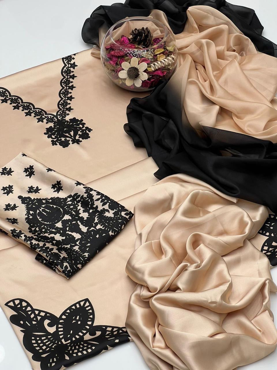 FLORAL SILK UNSTICH 3pc (WA-558)