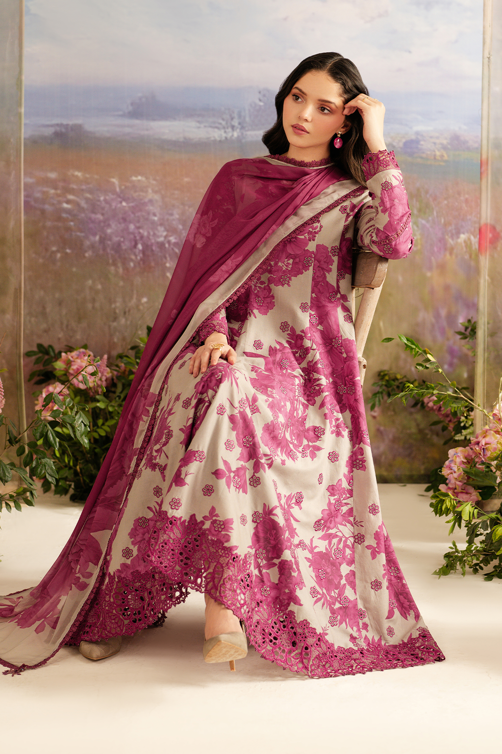 Iznik Lawn Embroidered Print 3pc SL-3276