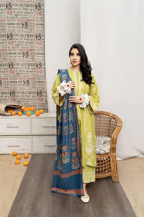 MUSHQ DHANK EMBROIDERD UNSTICH 3pc(WA-545)