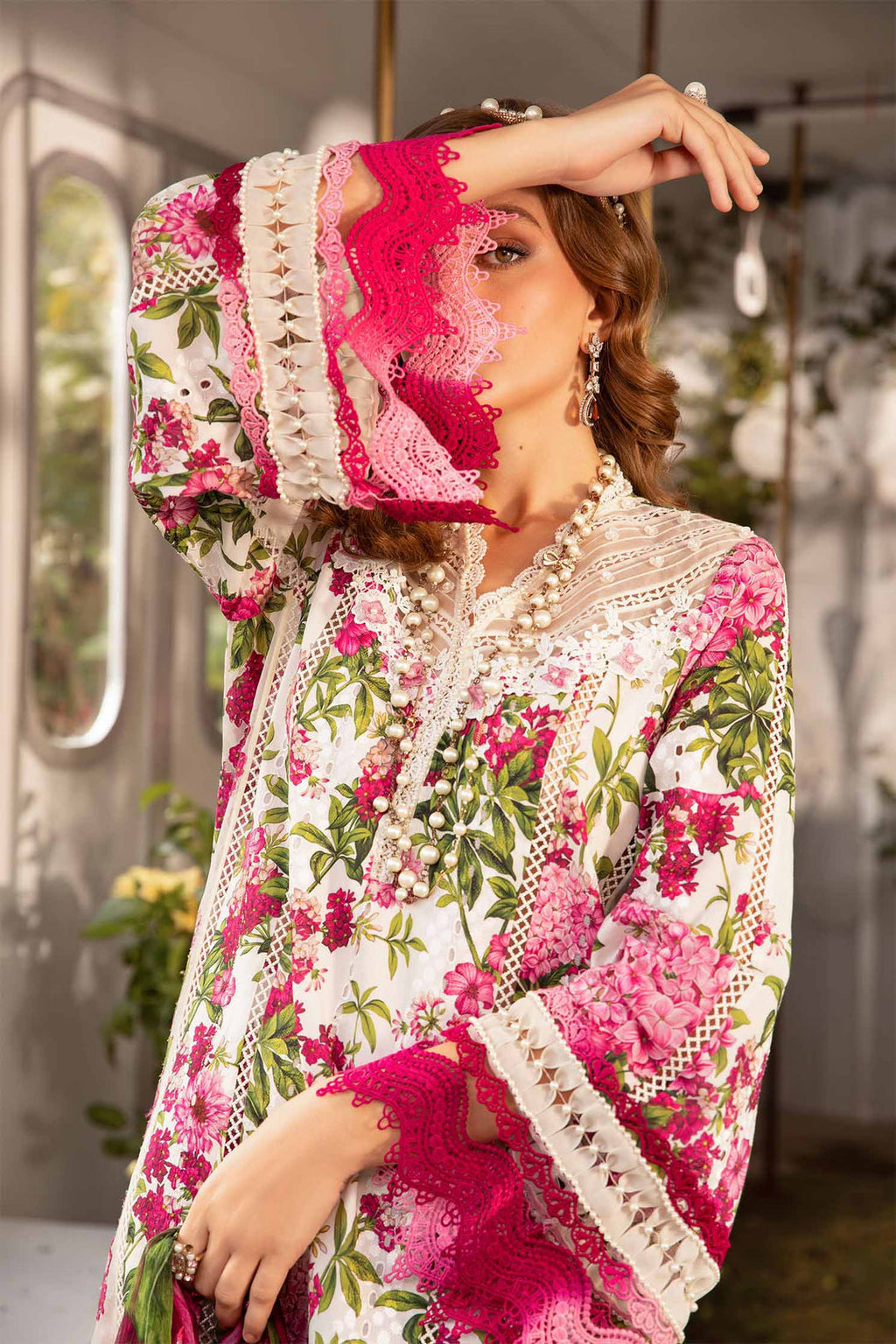 Maria B SL-2102 Embroidered Lawn Print 3pc (Unstiched)