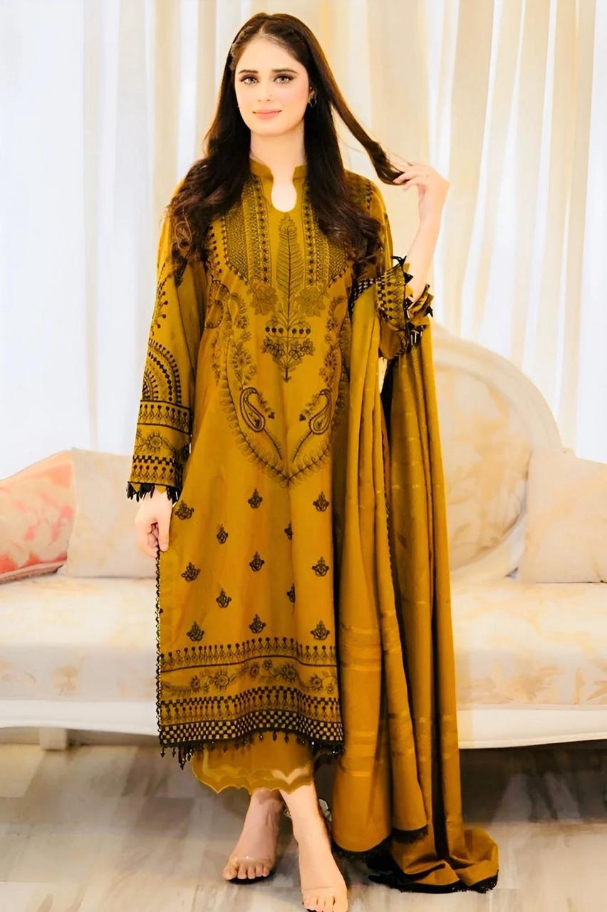 ASLING DHANAK EMBROIDERD UNSTICH 3pc (WA-175)
