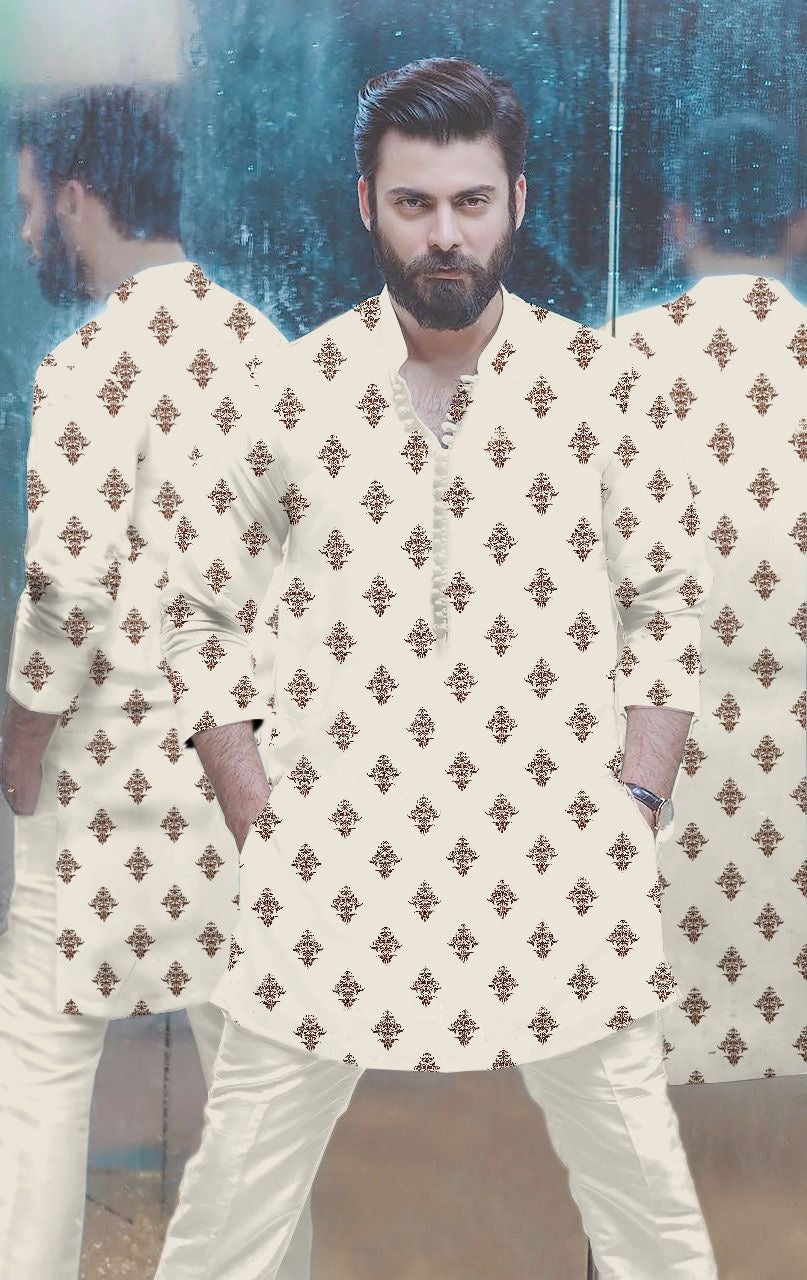 Kurta Trouser Off white (Motif)