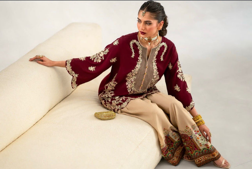 ETHNIC | FESTIVE EMBROIDERD SILK 2PC | U-U6790