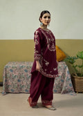 LINEN EMBROIDERD UNSTICHED 2PC (MEHROON)
